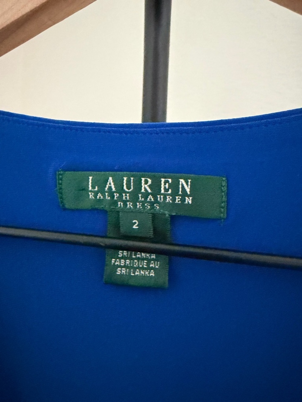Lauren Ralph Lauren Royal Blue Faux-Wrap Midi Sheath Dress - Picture 3 of 4